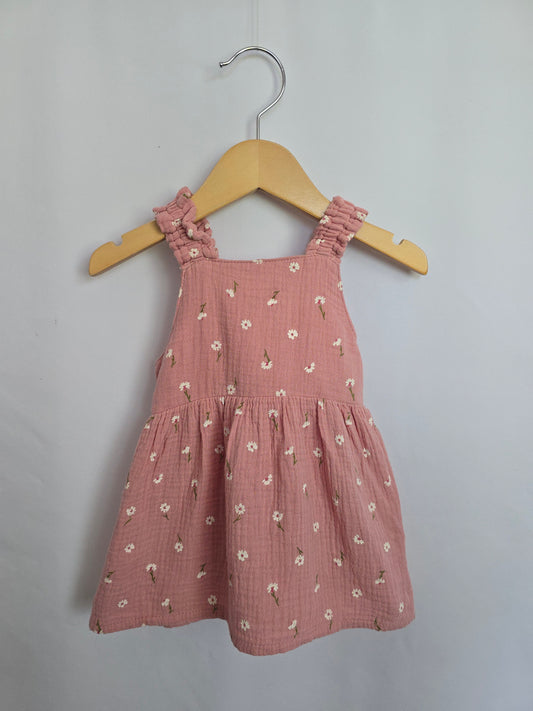 Joe Fresh Pink Floral Cotton Dress • 6-12 months
