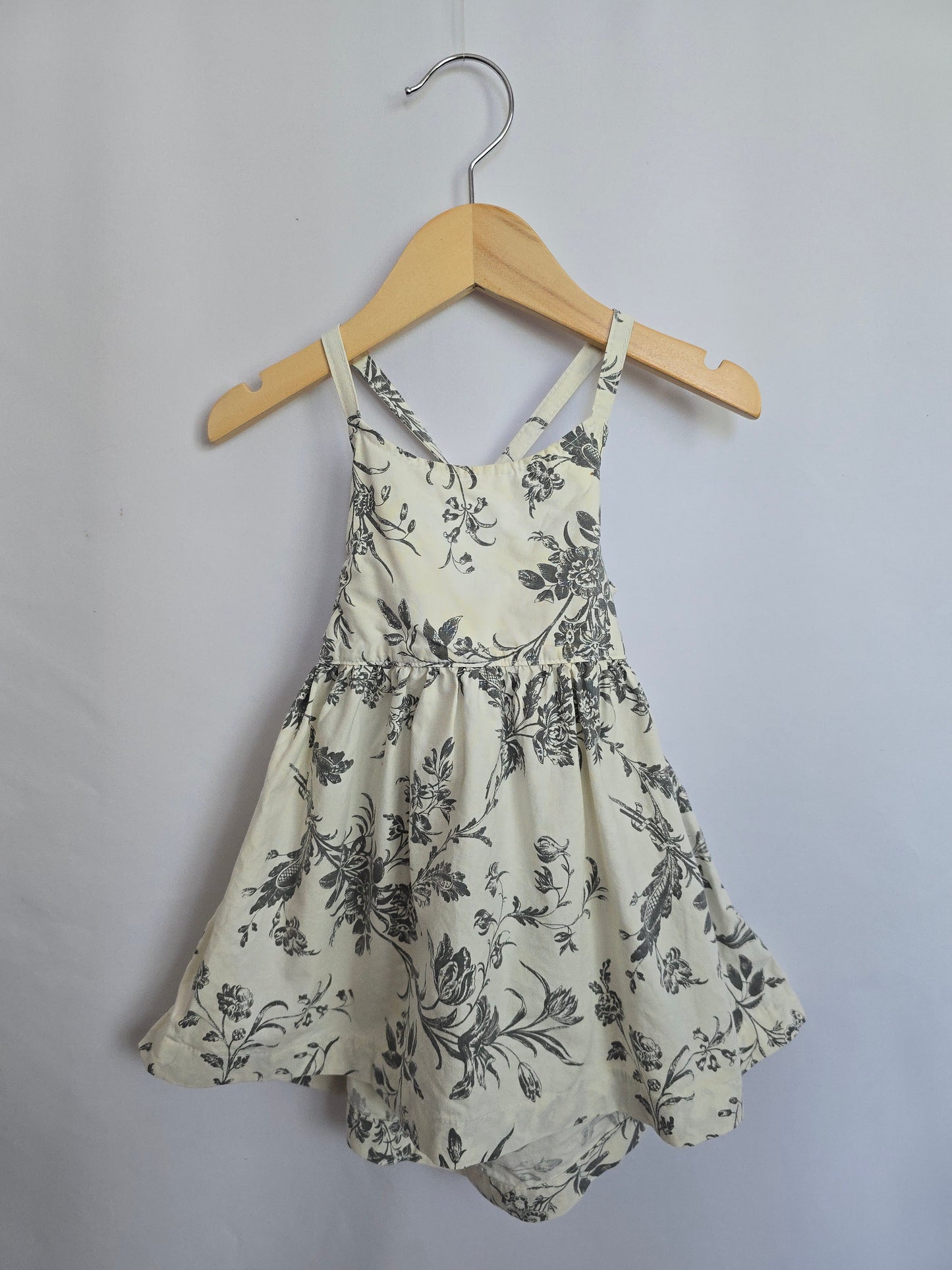 PLAY Nest & Nurture Grey Floral Freya Dress • 12-24 months