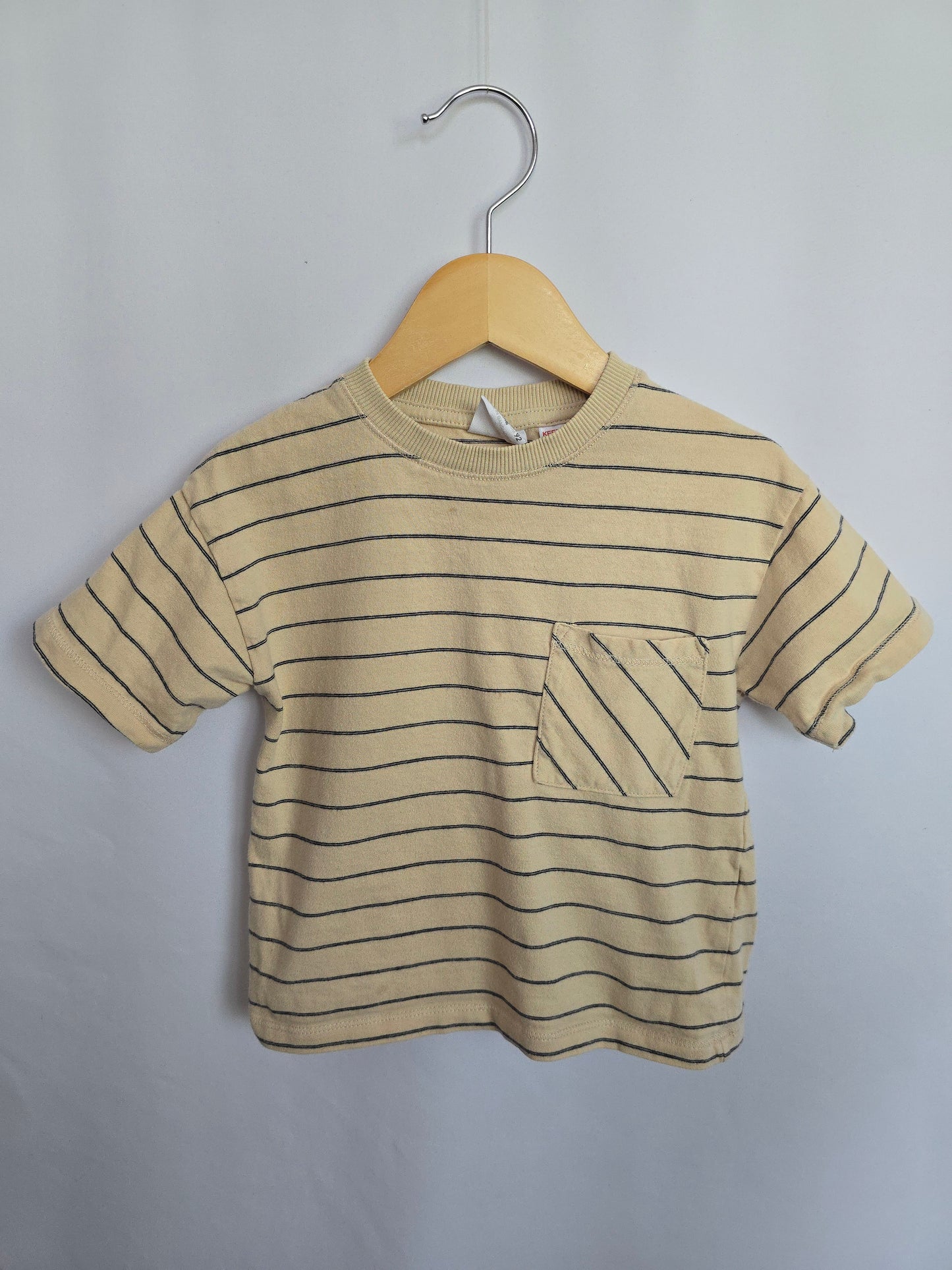PLAY Zara Sand Striped Tee • 18-24 months