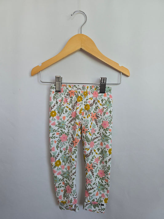 Little & Lively Spring Floral Leggings • 9-12 months