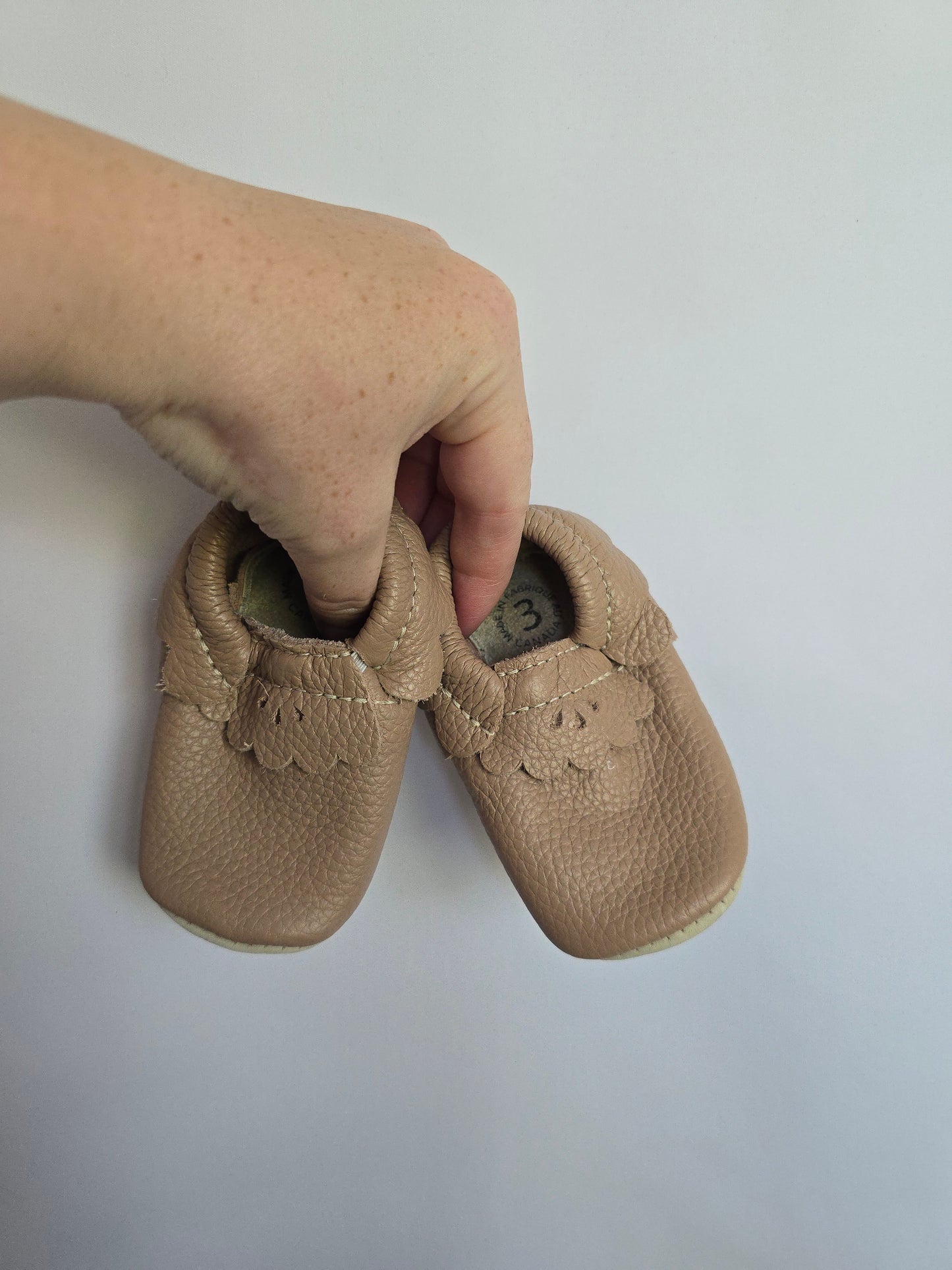 Hey Folks Dusty Blush Scalloped Soft Sole Shoe • 3C
