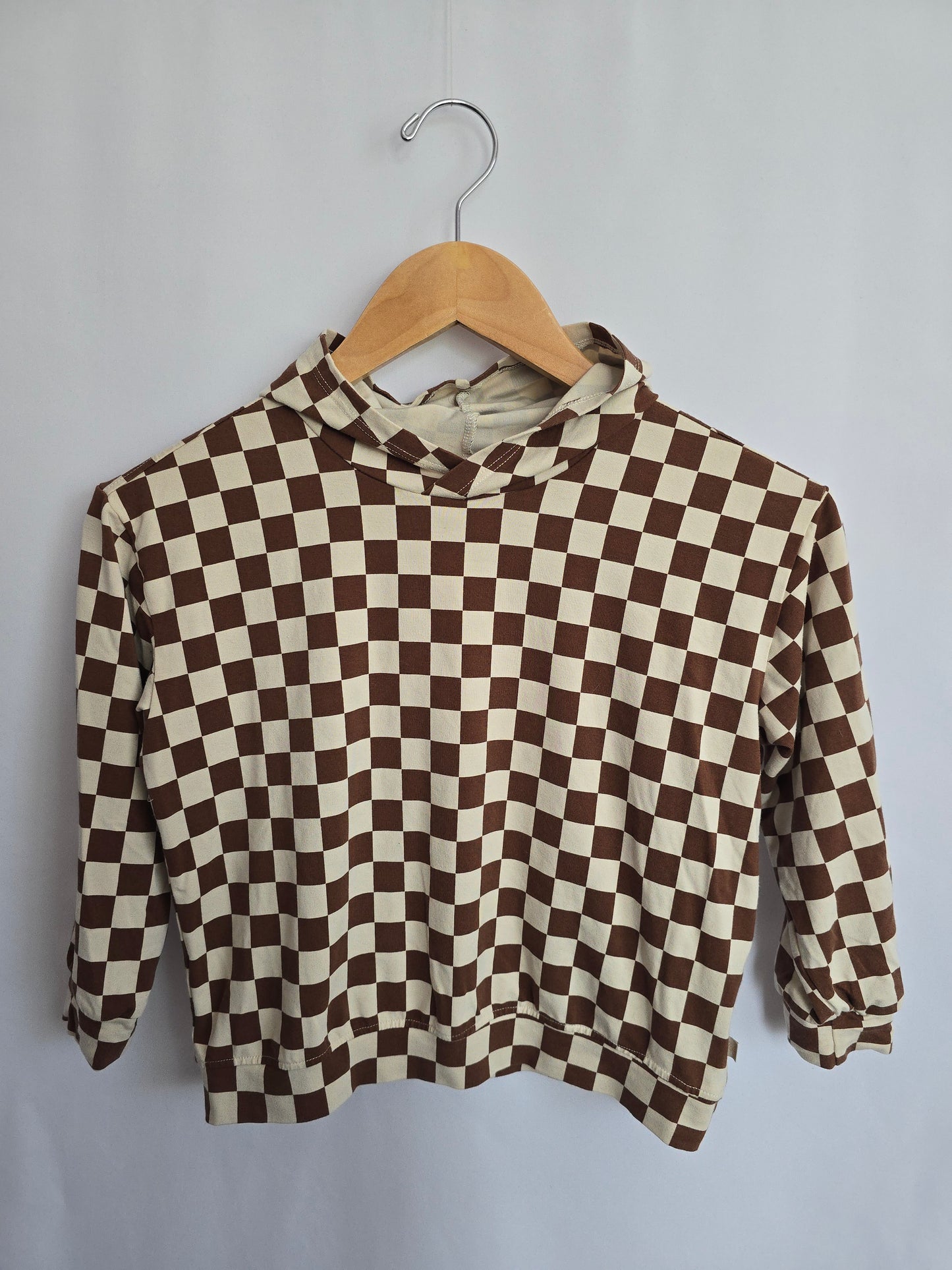 Jax & Lennon Checkered Relaxed Hoodie • 5-6 years