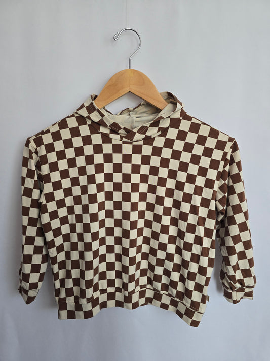 Jax & Lennon Checkered Relaxed Hoodie • 5-6 years