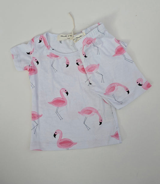 NEW Bambi & Birdie Flamingo Pajama Set • 0-6 months