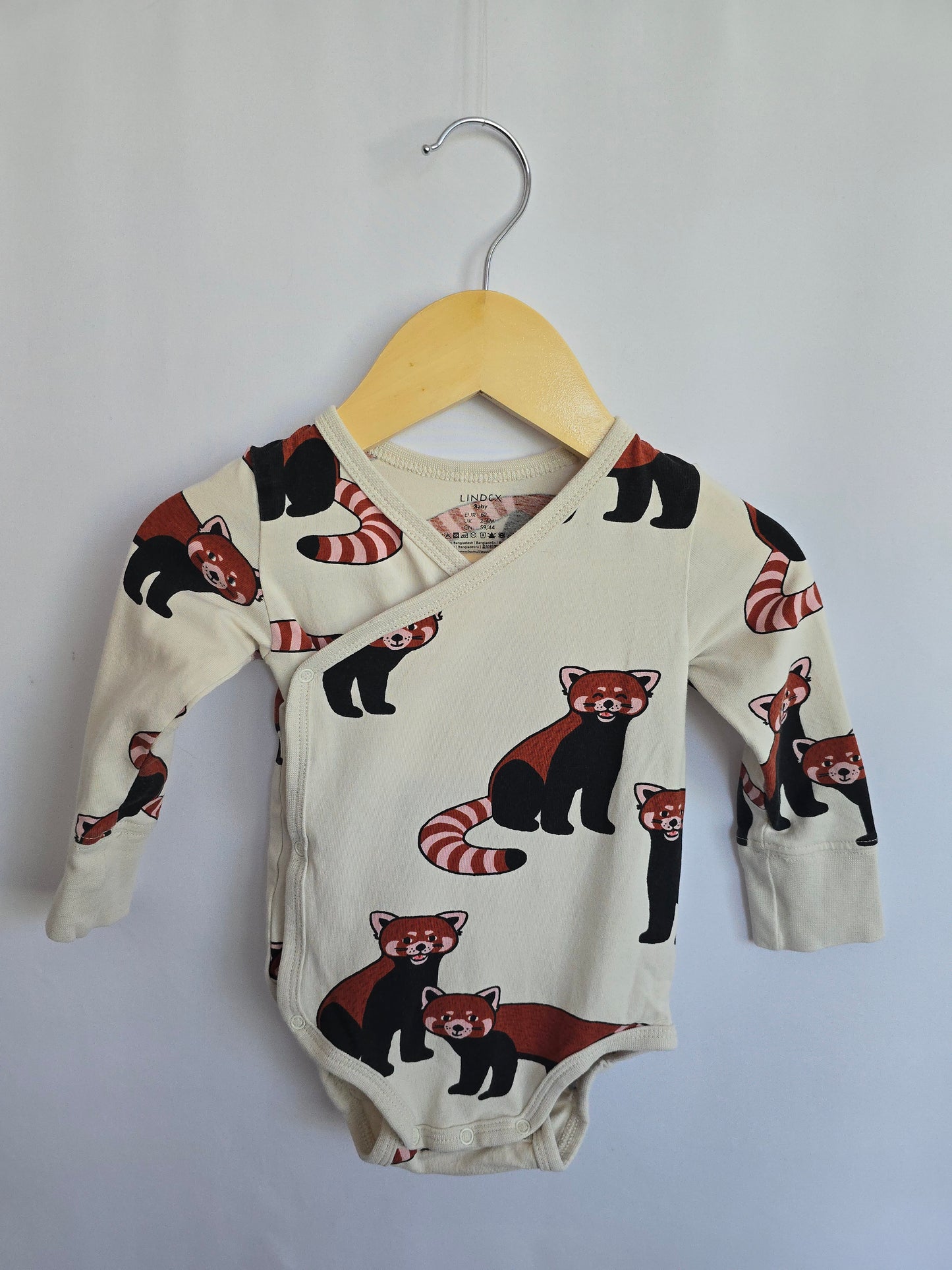 Lindex Baby Red Panda Bodysuit • 2-4 months
