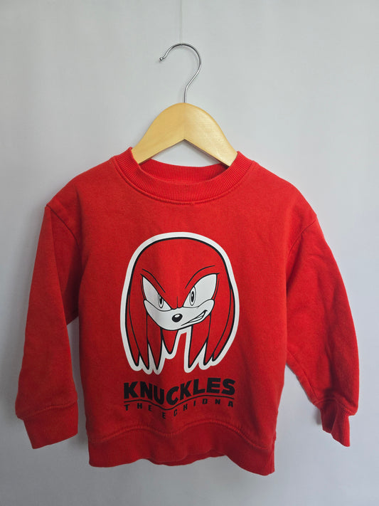 H&M Red Knuckles Crewneck • 2-4 years