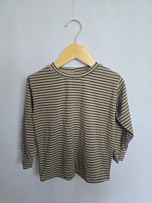 Jax & Lennon Sand Stripe Long Sleeve Shirt • 2-3 years