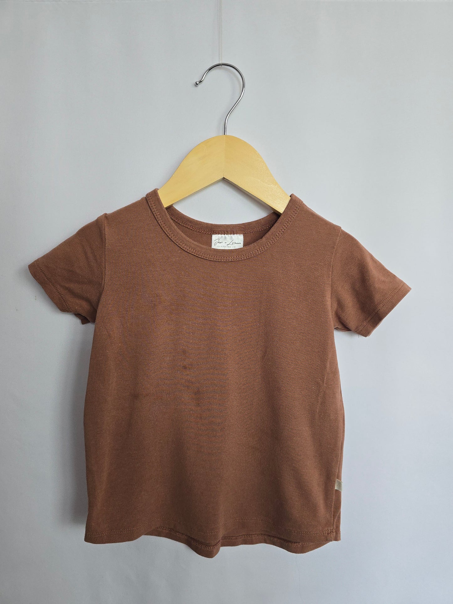PLAY Jax & Lennon Rustic Brown Basic Tee • 18-24 months
