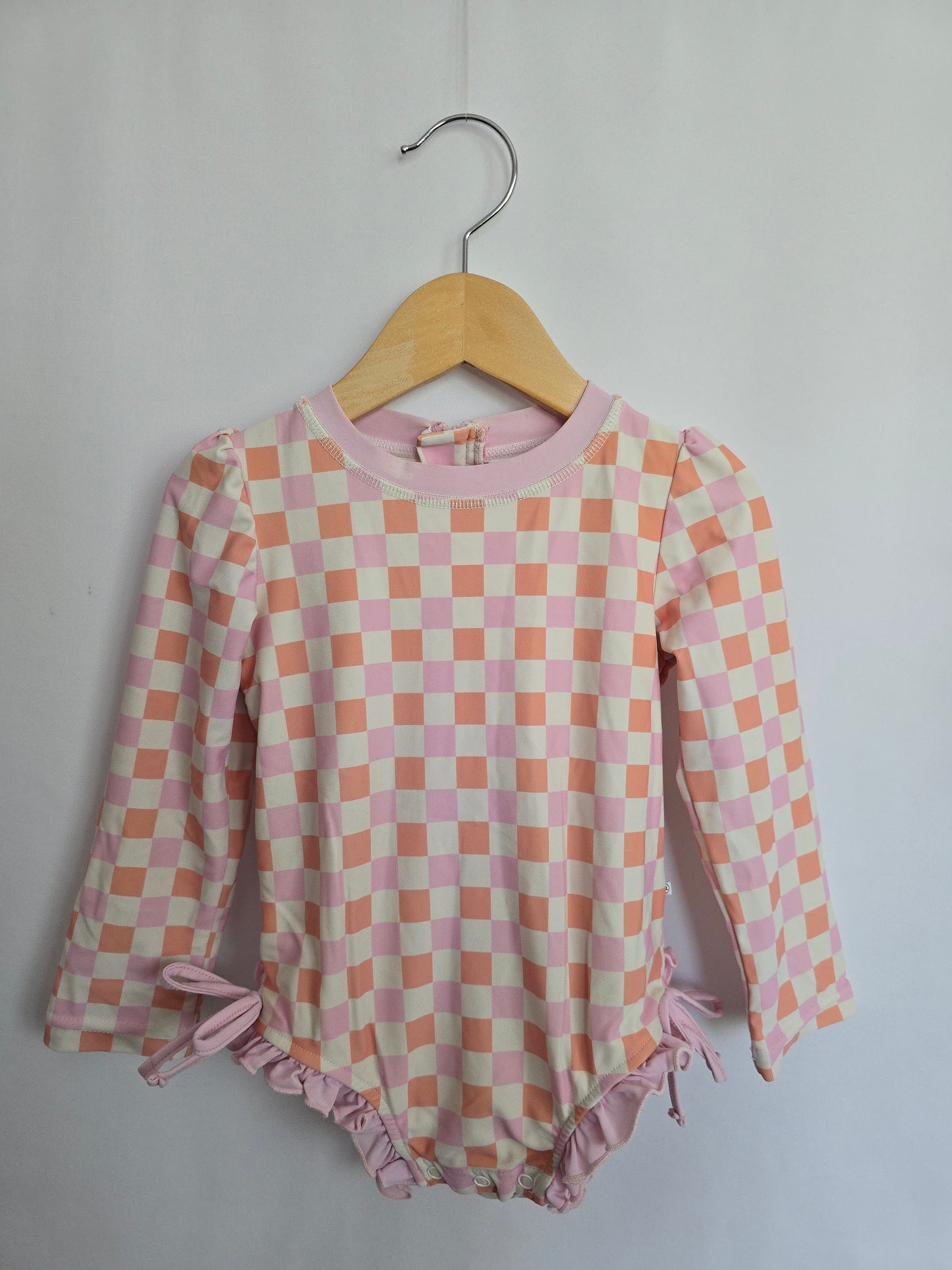 Caden Lane Pink Checkered Sunsuit • 3 years