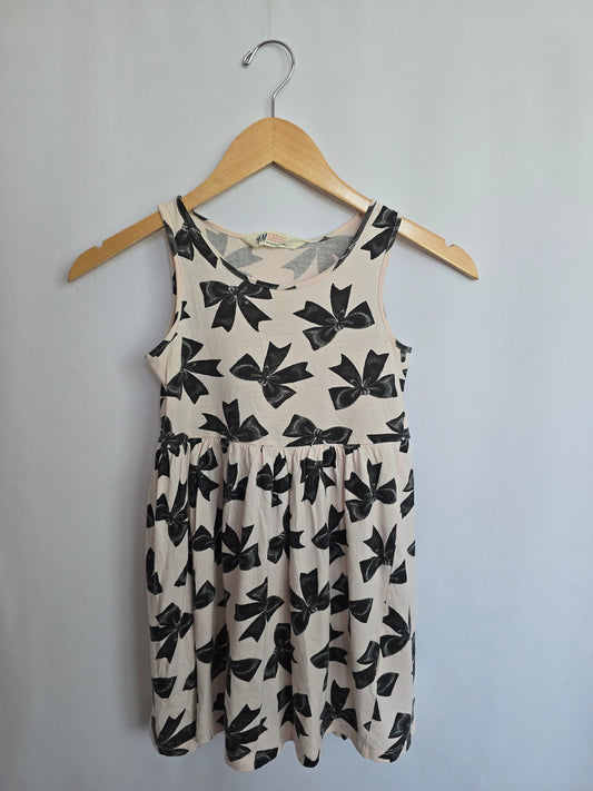 H&M Light Pink & black Bows Tank Dress • 6-8 years