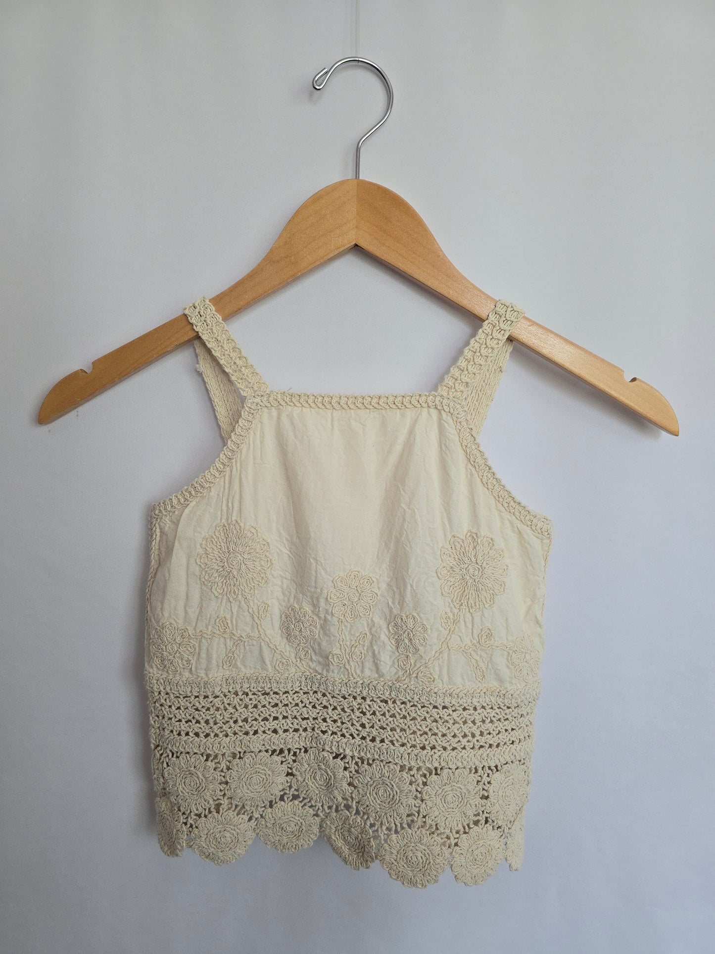 Zara Cream Crochet Tank • 8-9 years