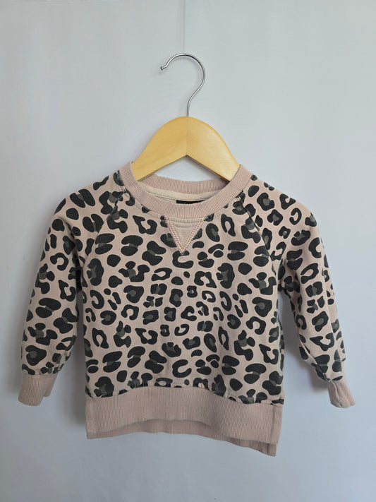 PLAY Little Bipsy Pink Leopard Crewneck • 6-12 months