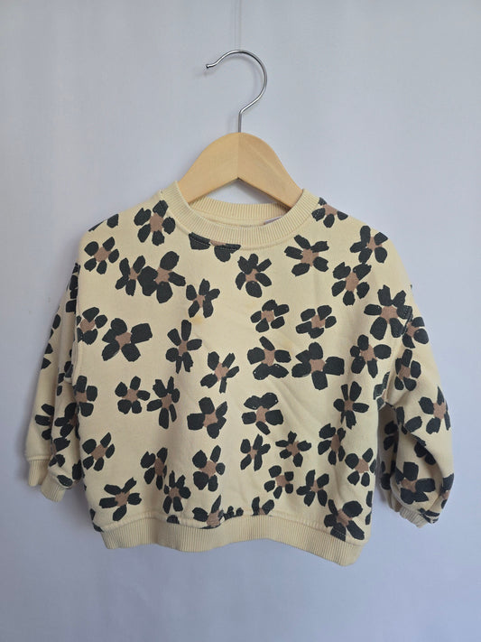 PLAY Zara Cream Floral Crewneck • 18 months