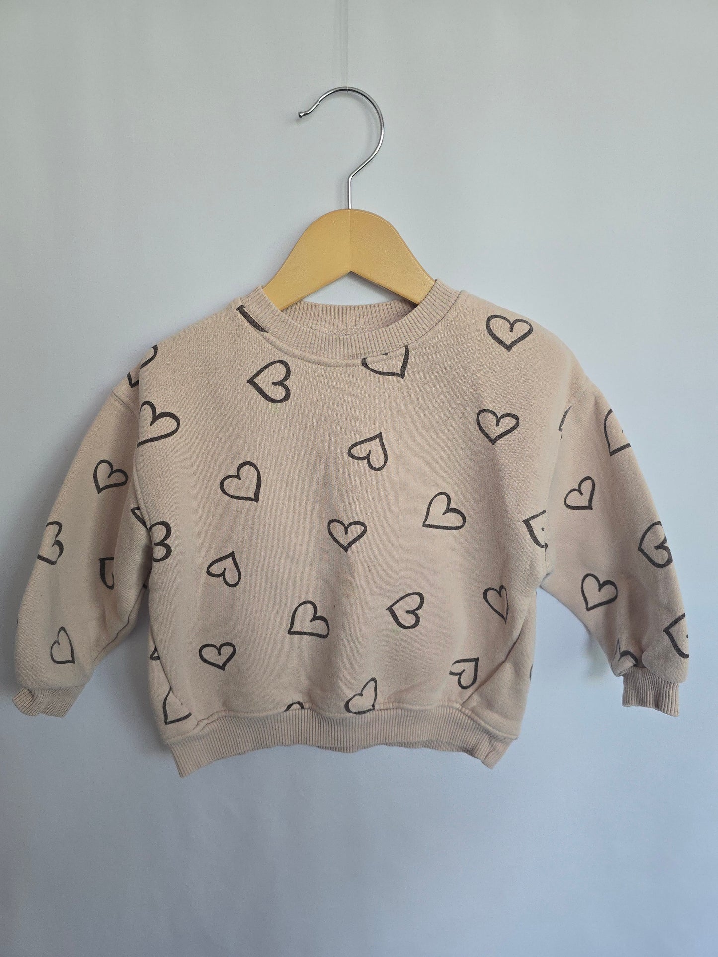 PLAY Zara Pink Hearts Crewneck • 18 months