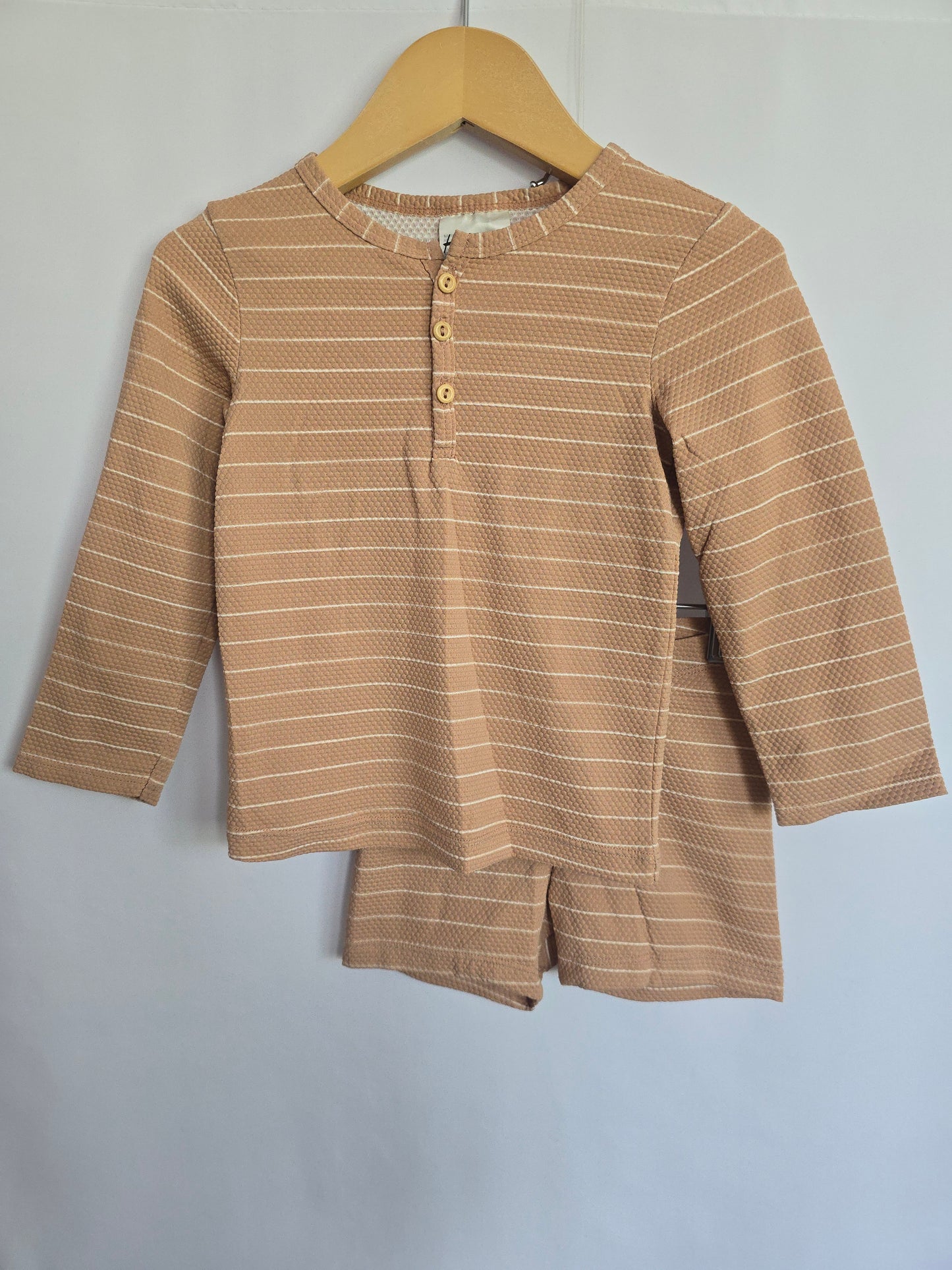H&M Terracotta Lined Rashguard & Shortie Swimsuit • 12-18 months