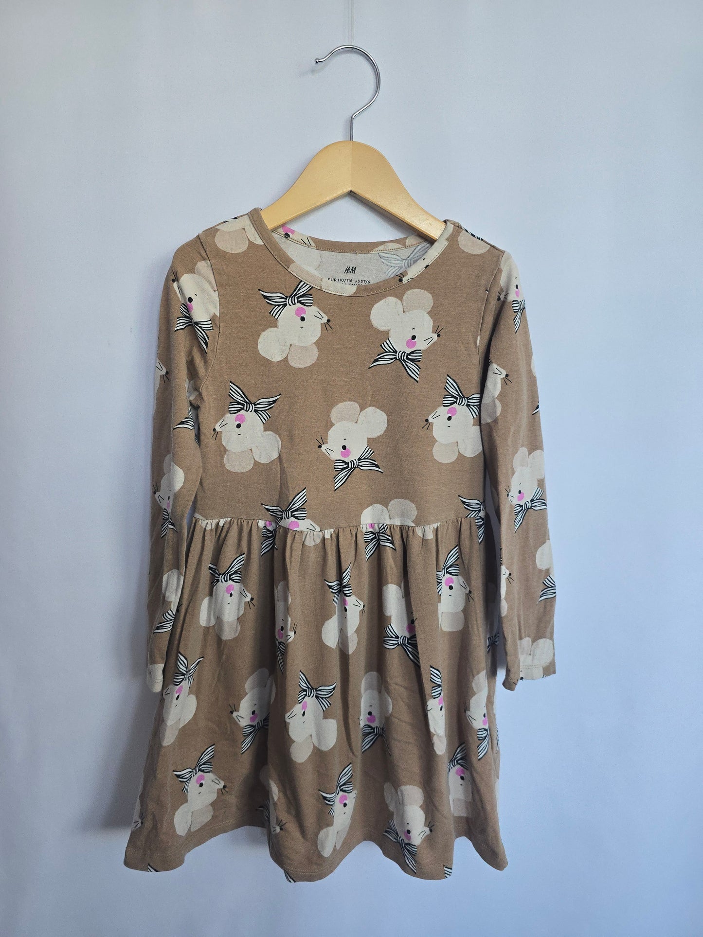 H&M Sir Mouse Long Sleeve Dress • 4-6 years