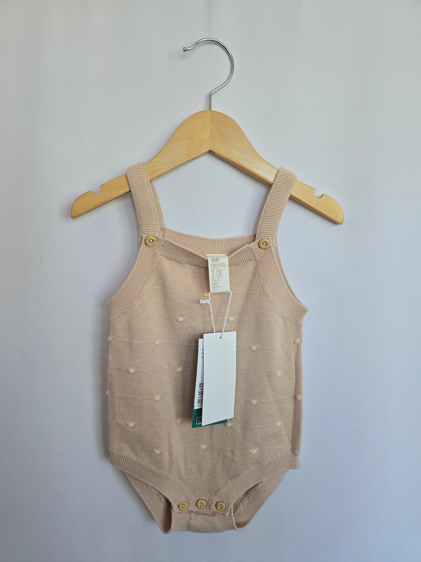NEW H&M Blush Knit Popcorn Bubble Romper • 6-9 months