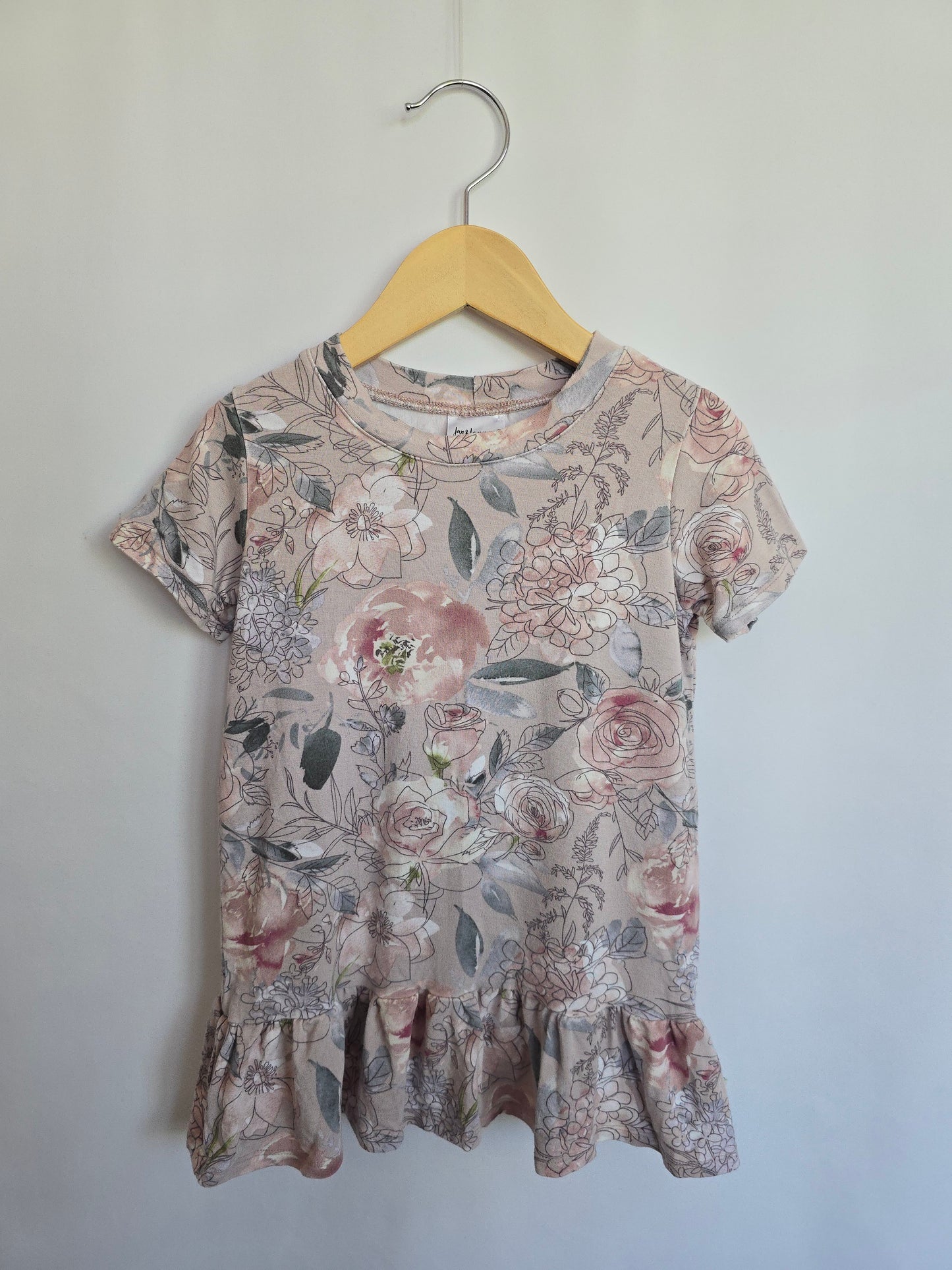 Jax & Lennon Watercolor Floral Drop Peplum • 4-5 years