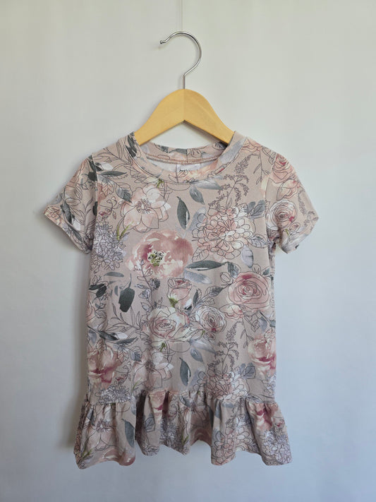 Jax & Lennon Watercolor Floral Drop Peplum • 4-5 years