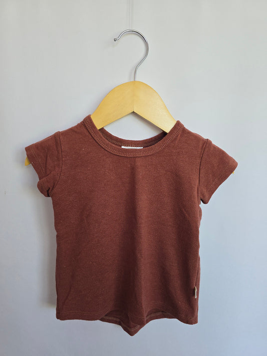 Jax & Lennon Cranberry Basic Tee • 0-6 months