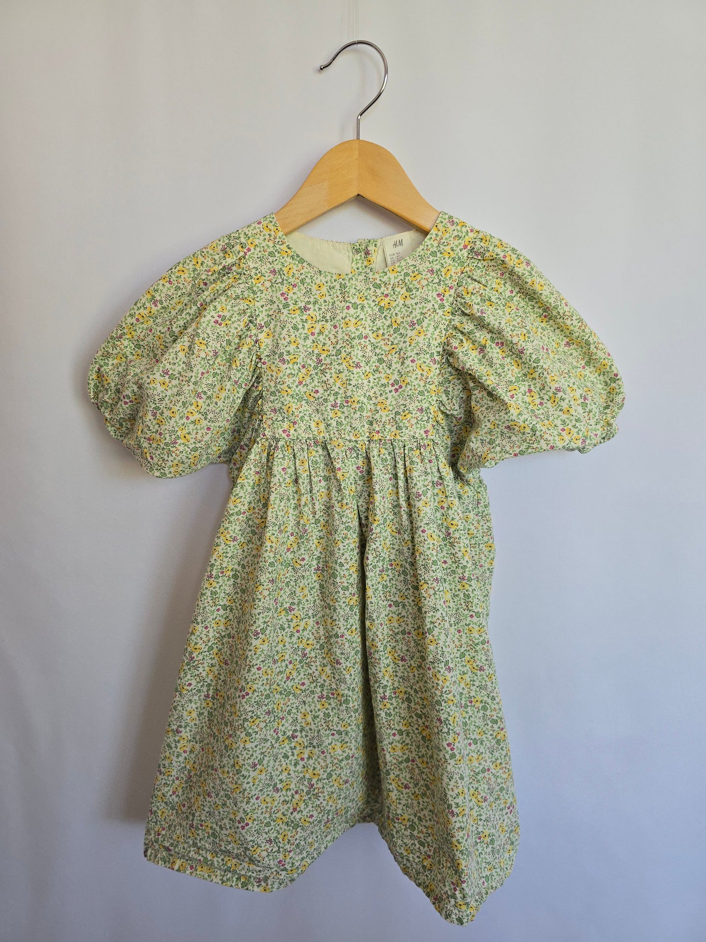 H&M Garden Floral Puff Sleeve Dress • 3-4 years