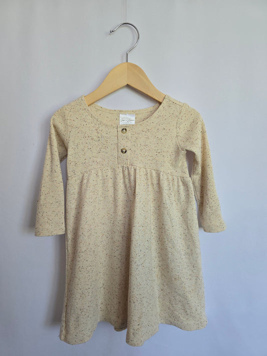 Jax & Lennon Oat Speckle Empire Dress • 12-18 months