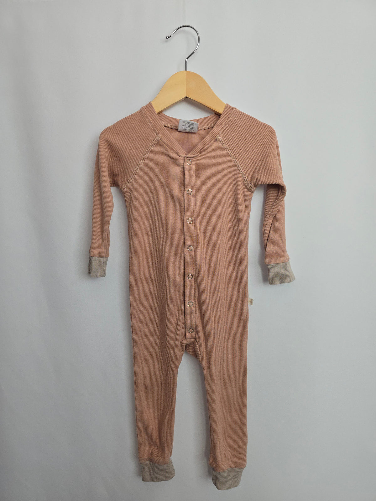 Jax & Lennon Ribbed Dusty Coral Lounge Suit • 12-18 months
