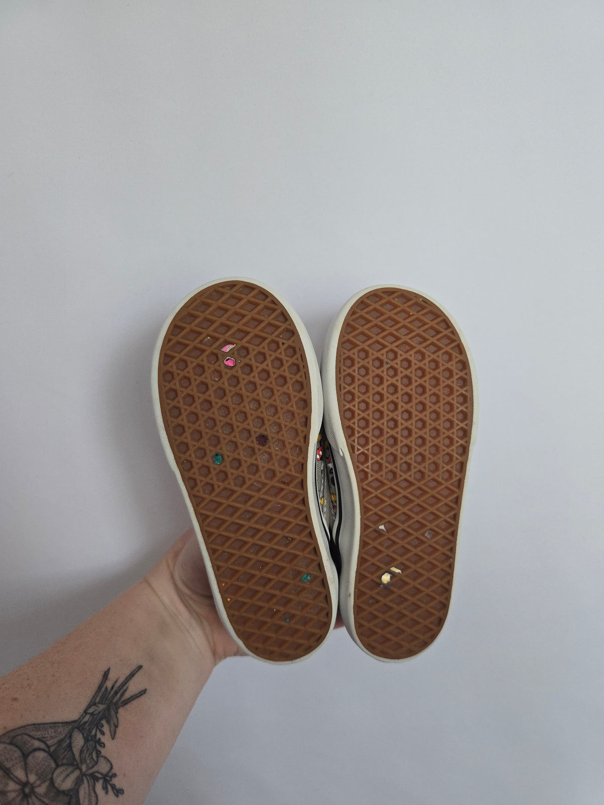 Vans Grey Mickey Slip Ons • 8.5C