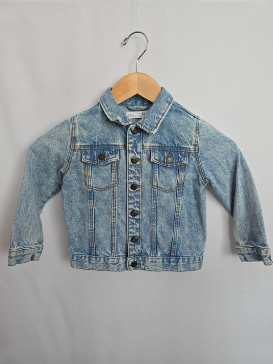 Zara Medium Wash Denim Jacket • 3-4 years