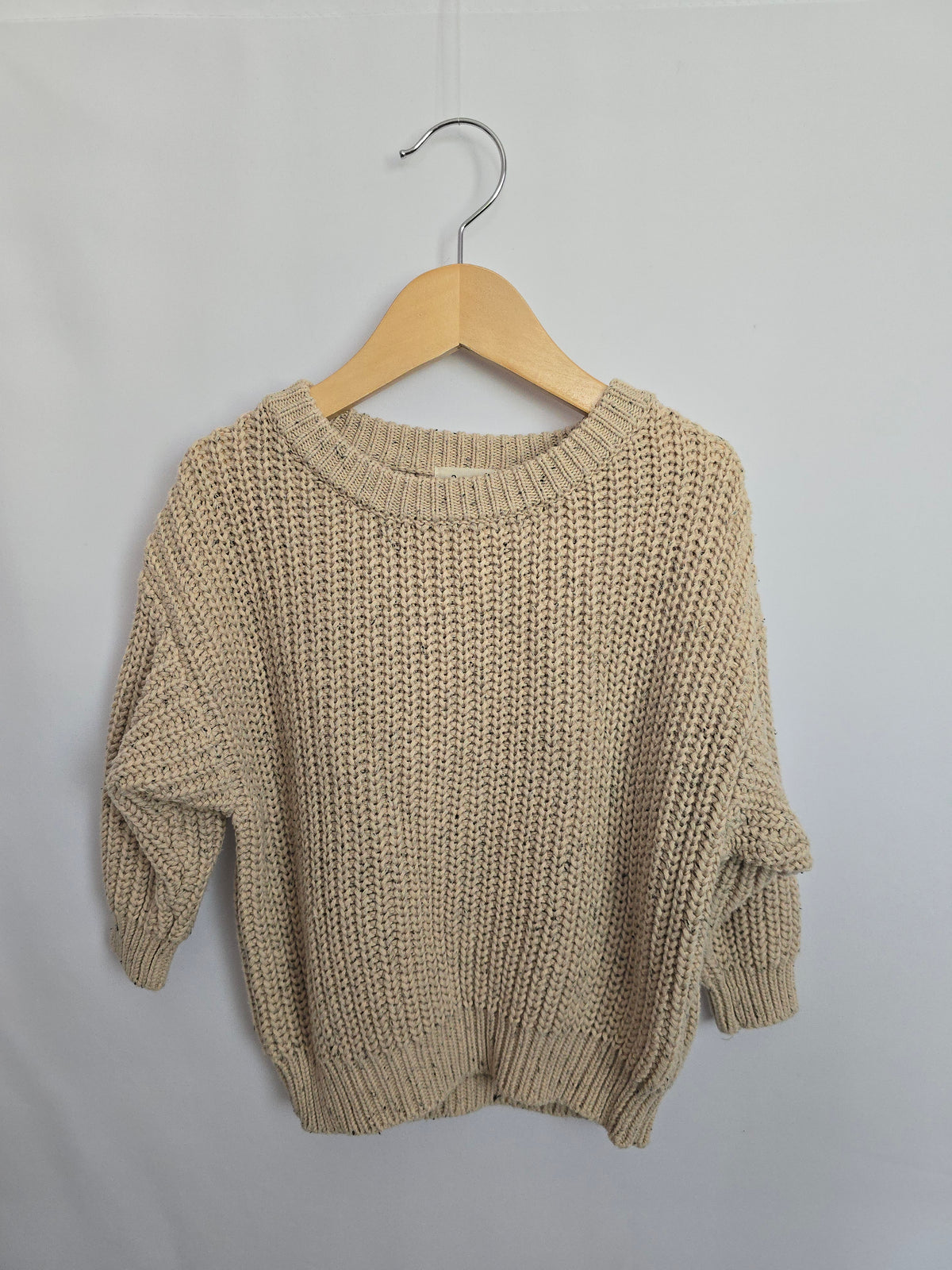 Oat & Co. Chunky Knit Fleck Sweater • 1-2 years