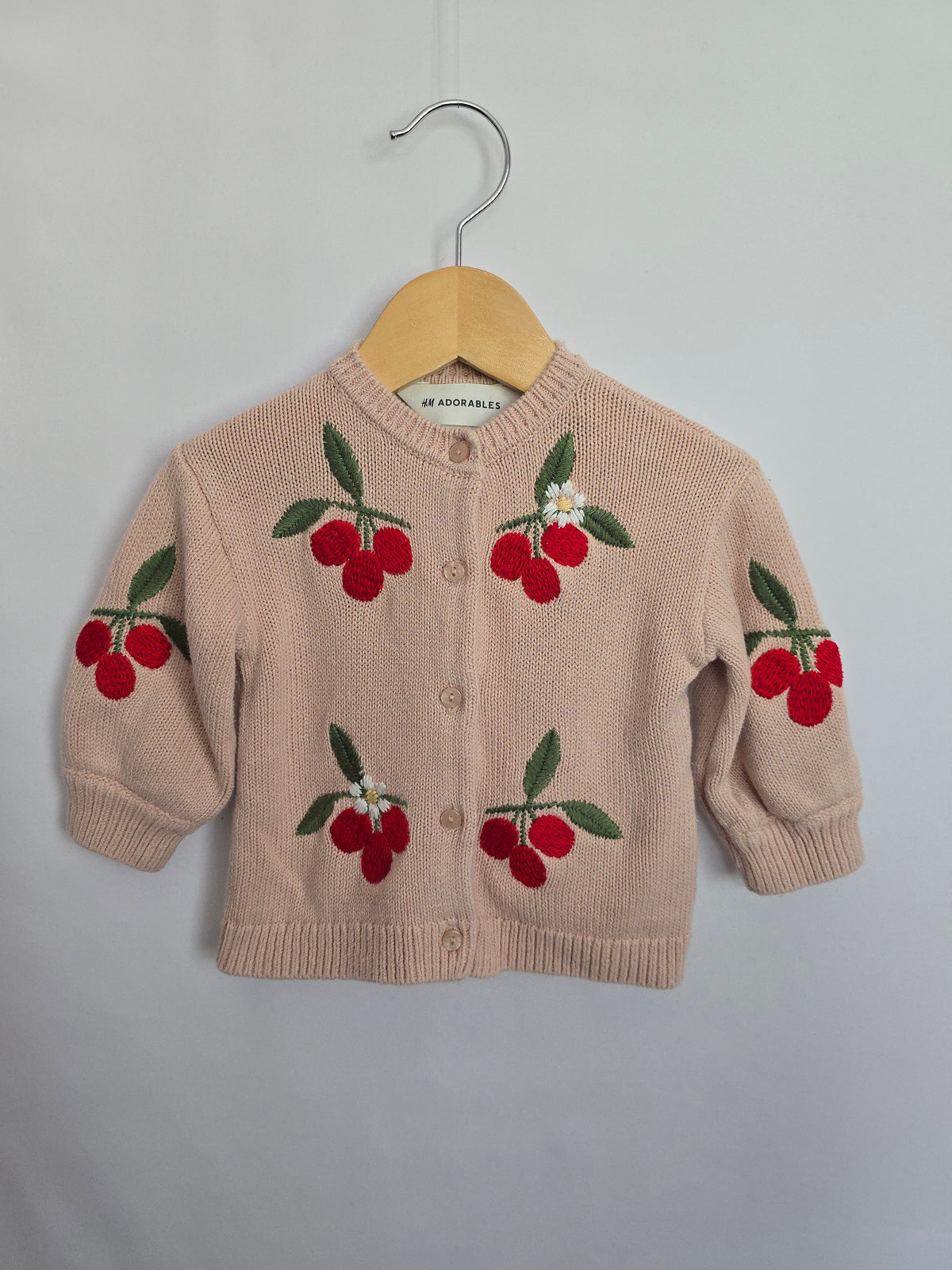 H&M Adorables Cherry Knit Cardigan • 4-6 months