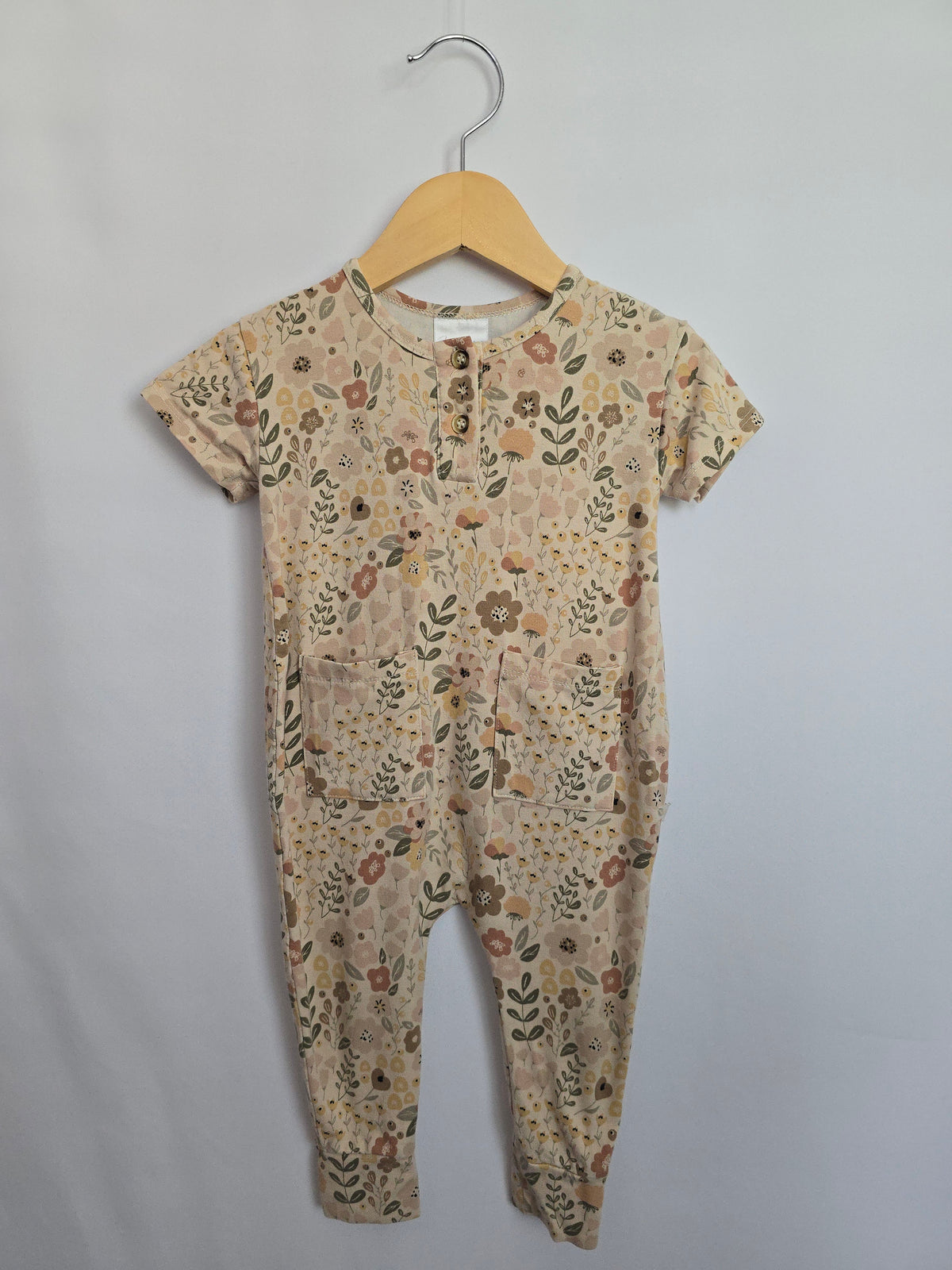 Jax & Lennon Fall Floral Tee Romper • 6-12 months