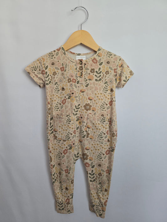 Jax & Lennon Fall Floral Tee Romper • 6-12 months
