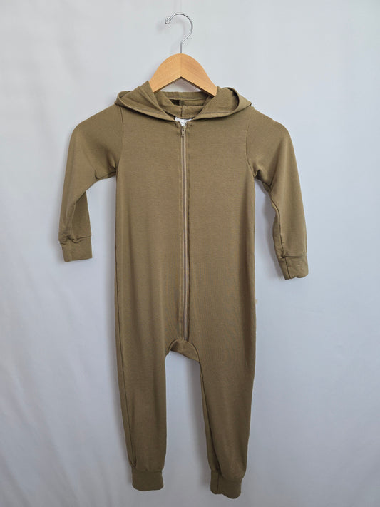 Jax & Lennon Moss Hooded Romper • 3-4 years