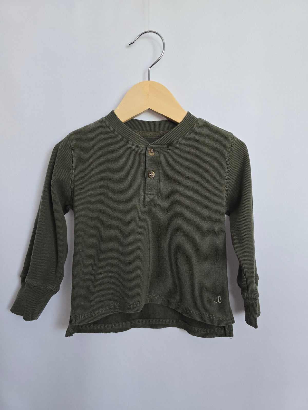 Little Bipsy Olive Ribbed Long Sleeve • 12-18 months