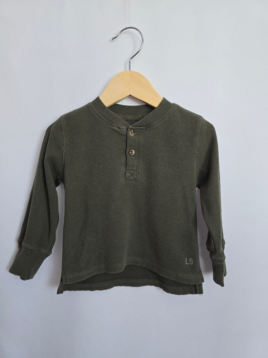 Little Bipsy Olive Ribbed Long Sleeve • 12-18 months