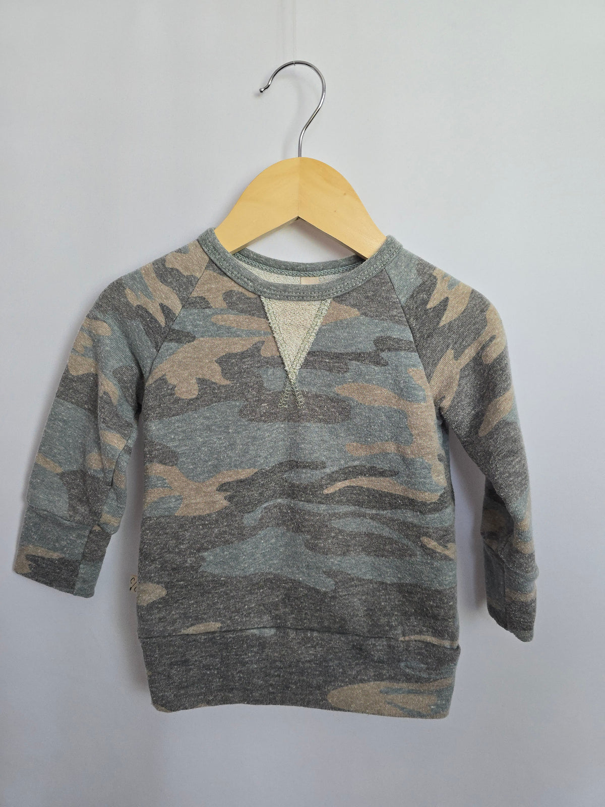 Childhoods Camo Terry Crewneck • 12-18 months