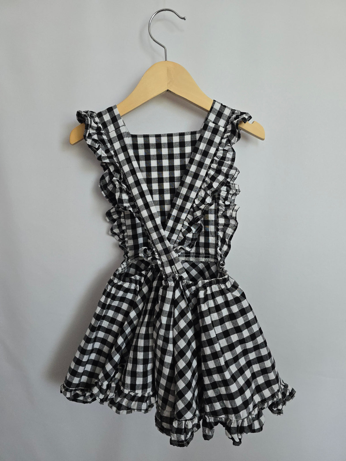 Numi Plaid Pinafore Twirl Bodysuit • 2-3 years