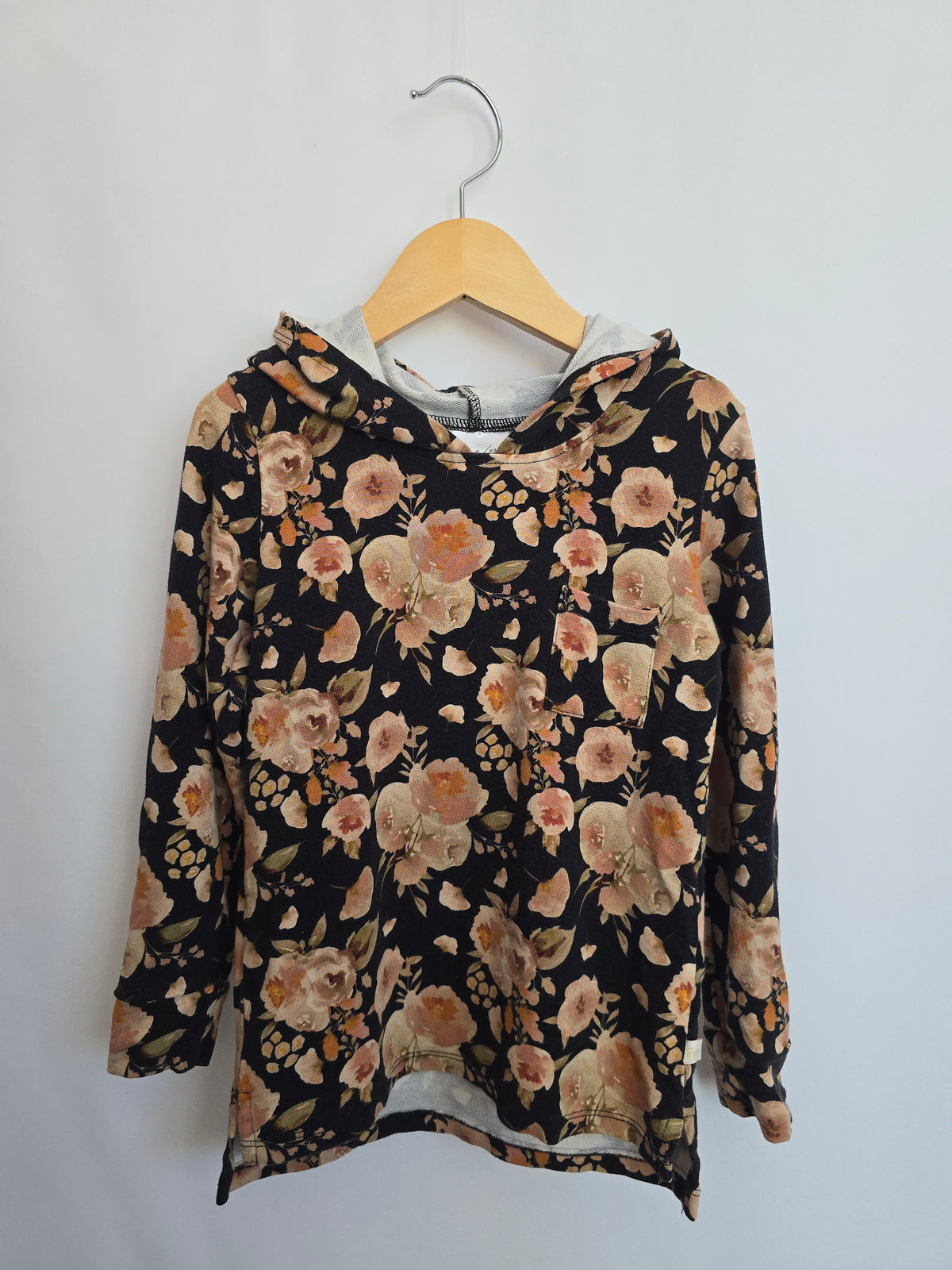 Jax & Lennon Moody Floral Pocket Hoodie • 3-4 years
