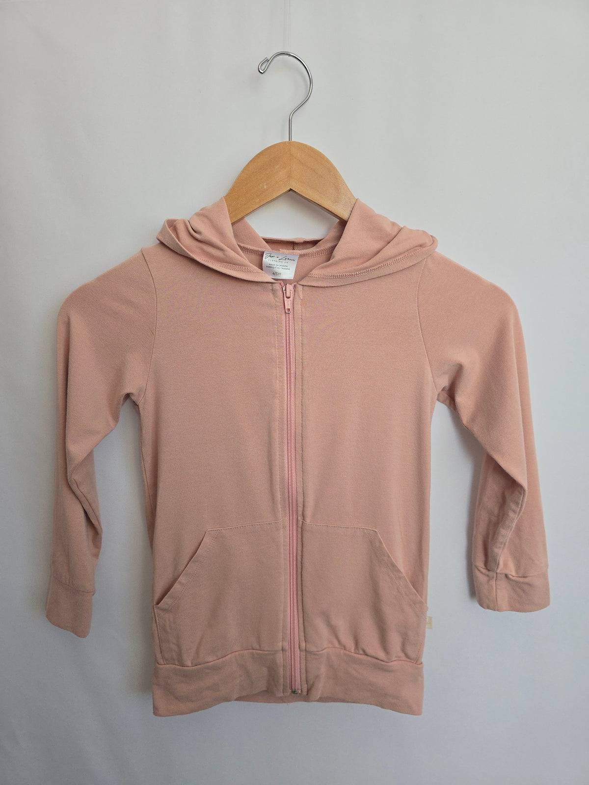Jax & Lennon Light Pink Zip Hoodie • 4-5 years