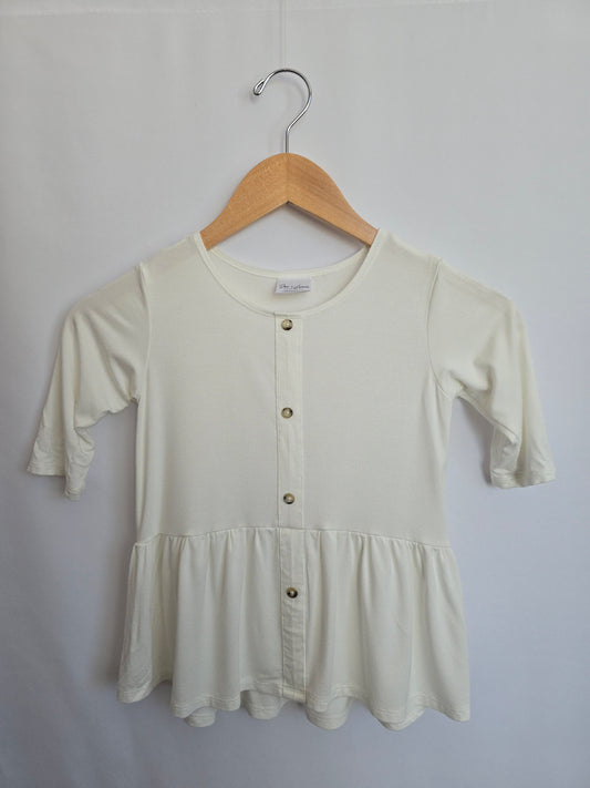 Jax & Lennon Off White Peplum • 4-5 years