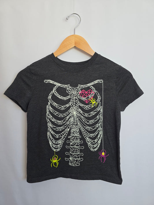 Cat & Jack Grey Skeleton Tee • 6-7 years
