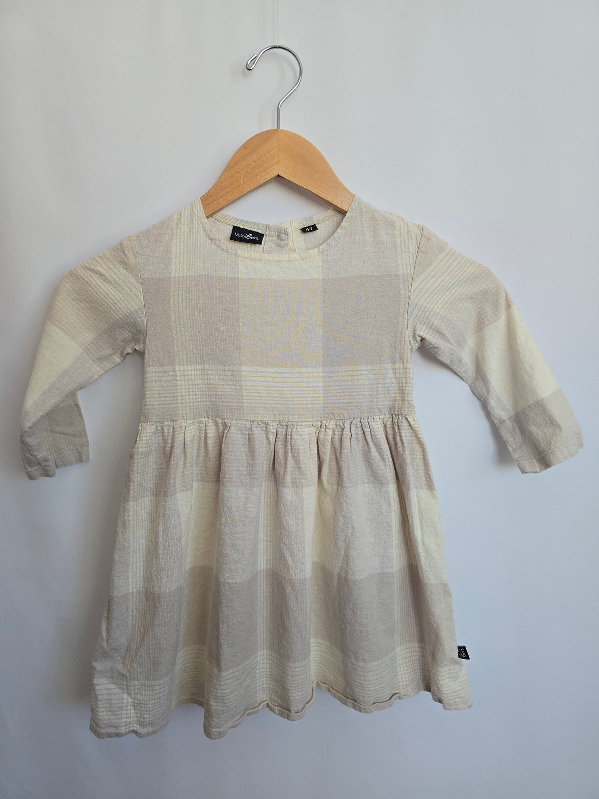 Von Bon Light Purple Plaid Hemp/Organic Cotton Dress • 4 years