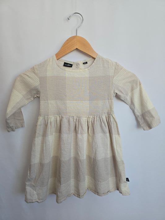 Von Bon Light Purple Plaid Hemp/Organic Cotton Dress • 4 years