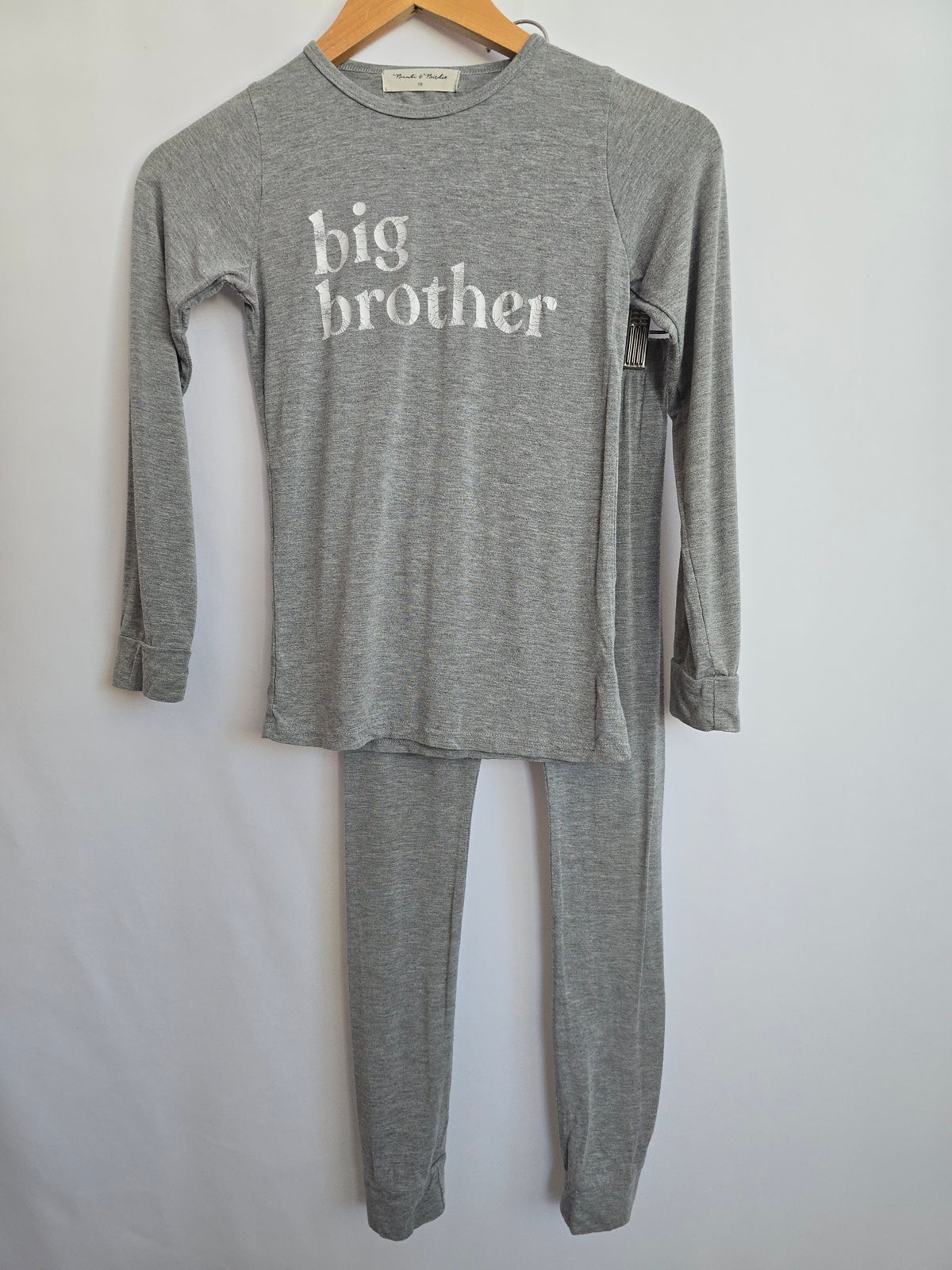 PLAYYYY Bambi & Birdie Grey Big Brother Pajama Set • 7-8 years