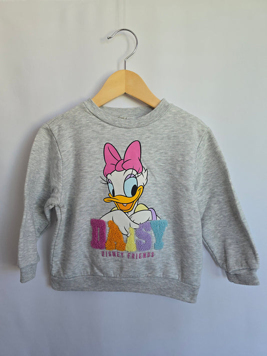 H&M Grey Daisy Crewneck • 2-4 years
