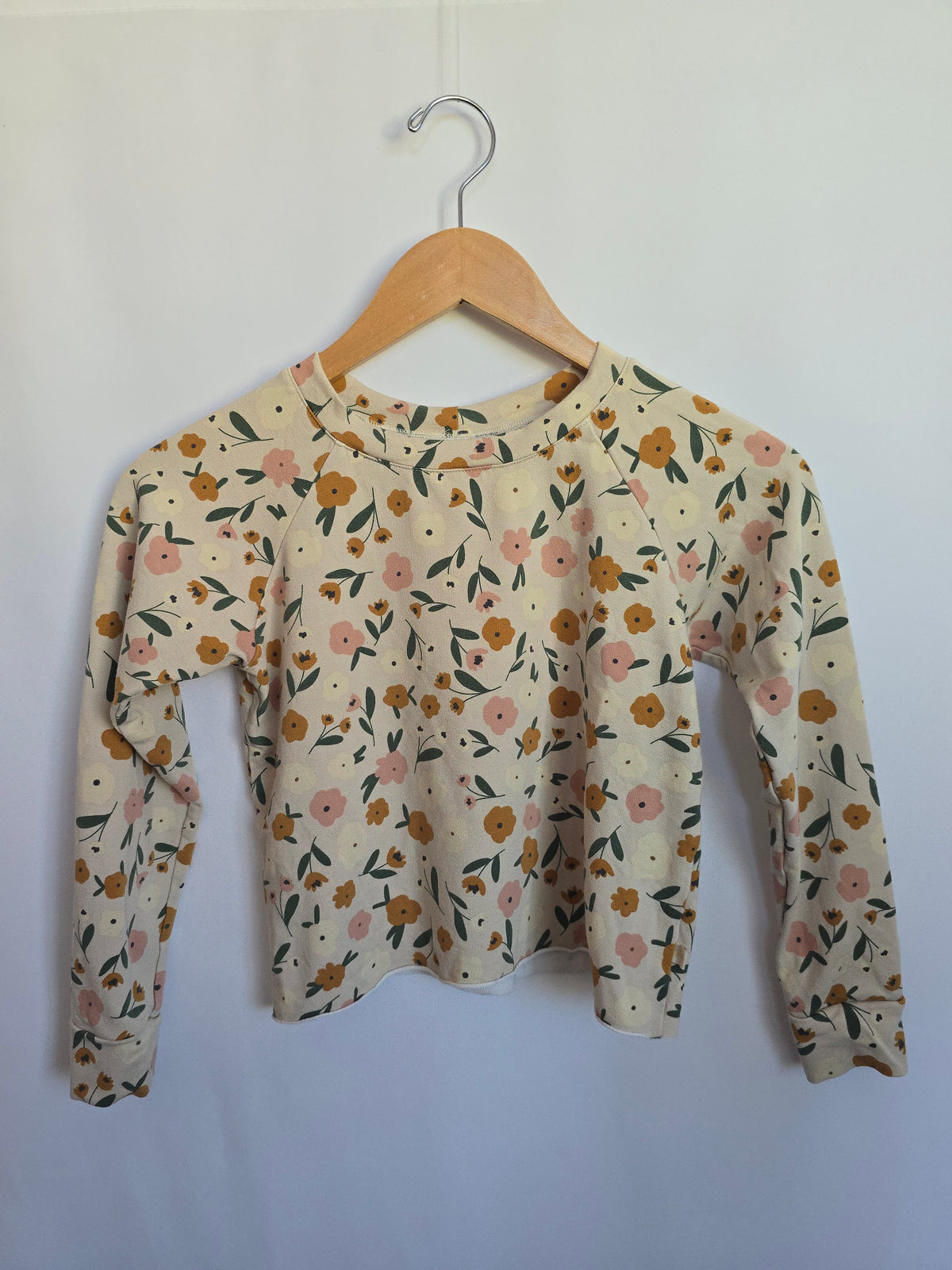 Jax & Lennon Summer Floral Cropped Crewneck • Youth Medium 8-9 years