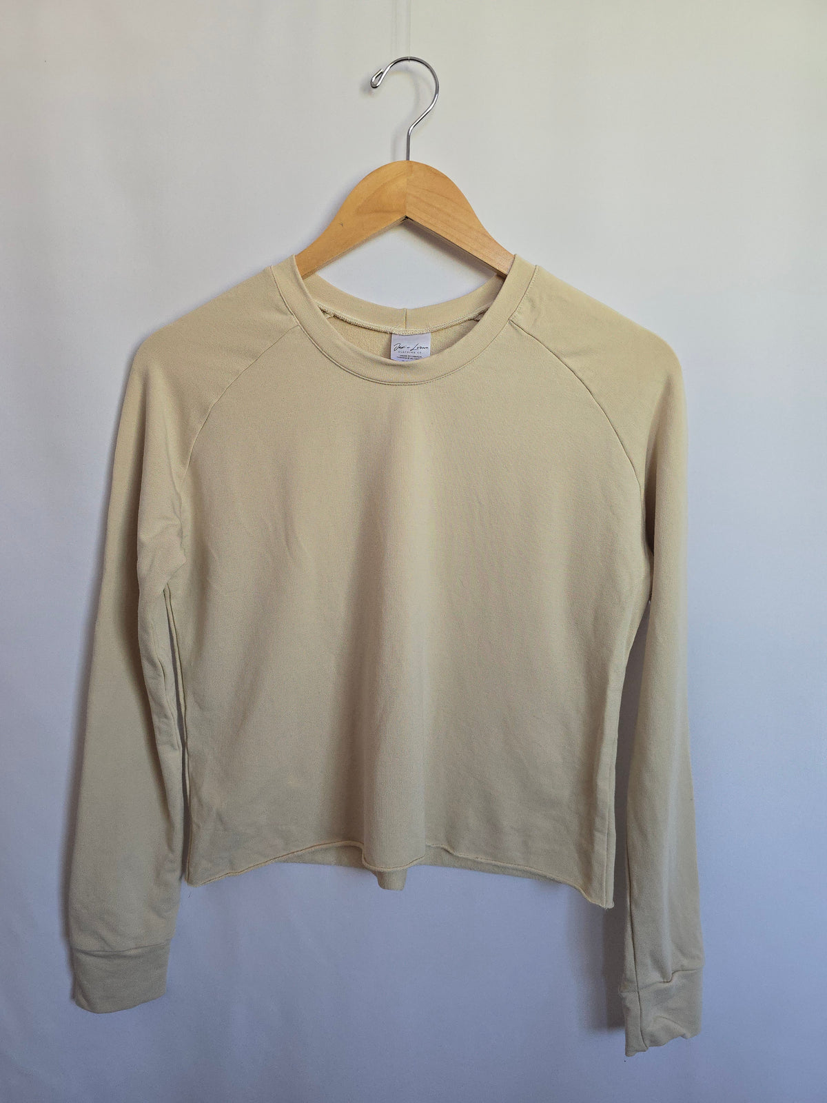 Jax & Lennon Cream Cropped Crewneck • X-Small