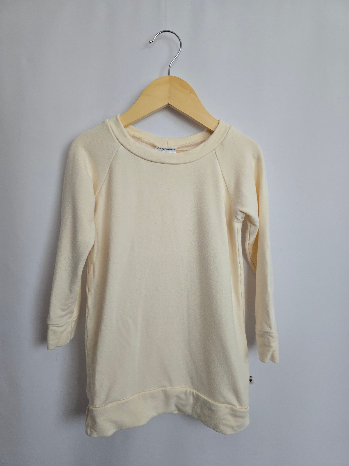 PLAY Jax & Lennon Cream Fleece Sweater Dress *flaw* • 2-3 years
