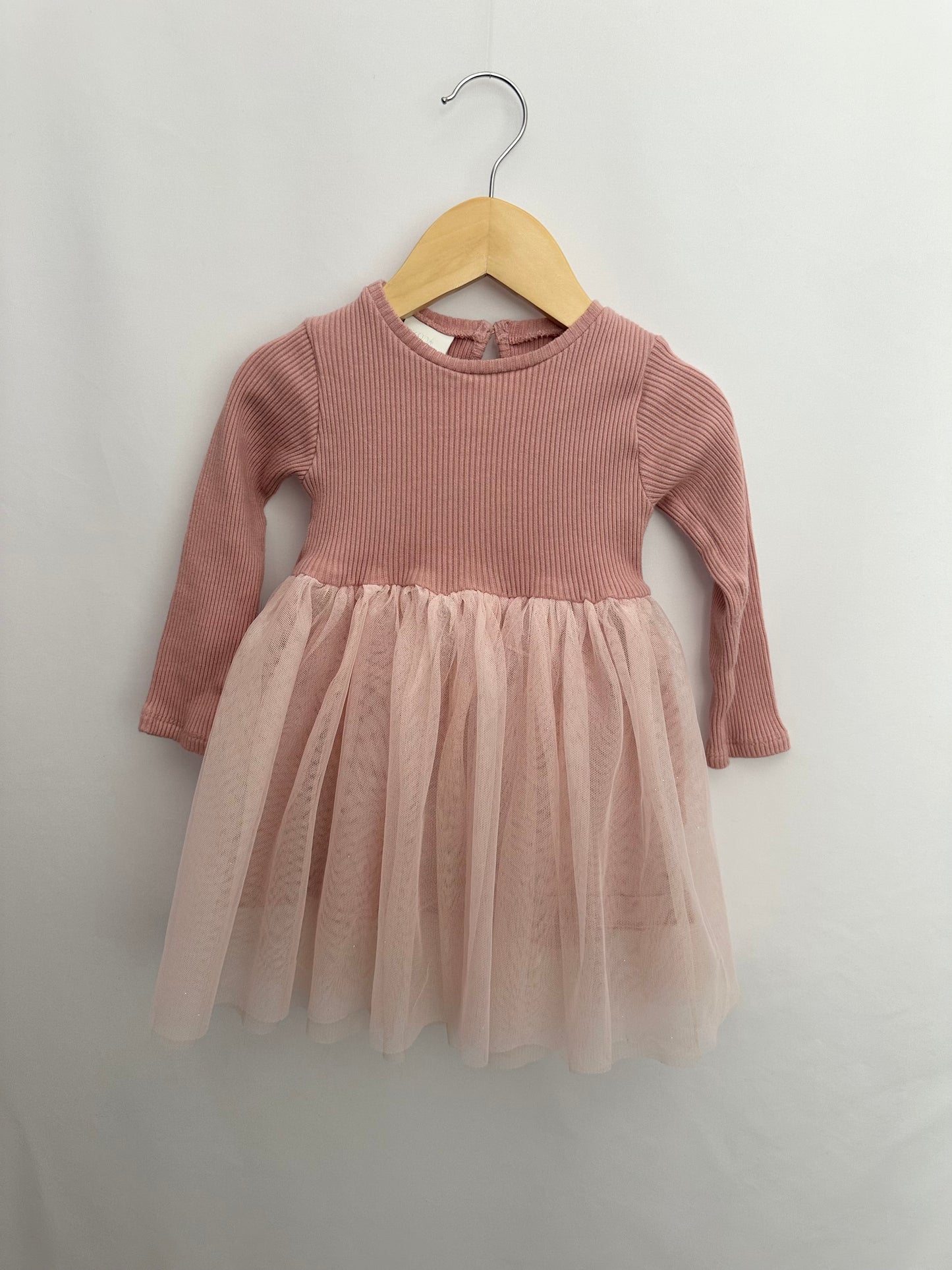 Zara Pink Ribbed Tulle Dress • 3 years